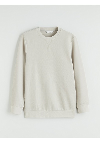 Lcwaıkıkı Classic Bej Bisiklet Yaka Erkek Sweatshirt