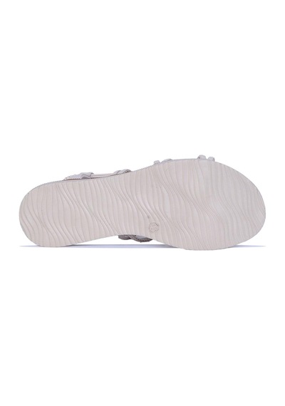 Moda Ayakkabı 851 Yazlık Düz Sandalet Ayakkabı Krem