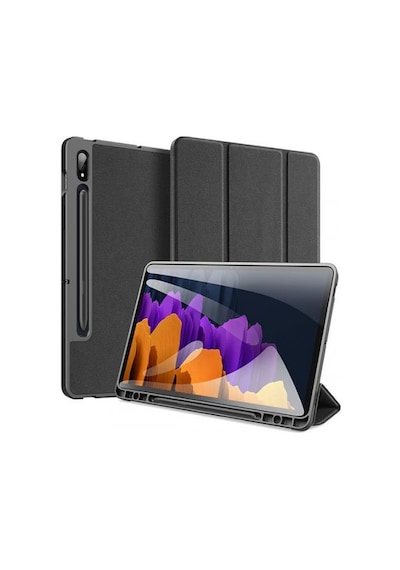 Coofbe Standlı Kalem Yerli Samsung Uyumlu Galaxy S7 Plus Kılıf (T970-T976B)  Katlanabilir Uyku Modlu Tablet Kılıfı