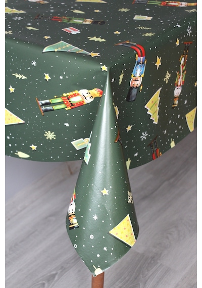 Elyaf Silinebilir Pvc Muşamba Masa Örtüsü 1201-2admschristmas Yeşil