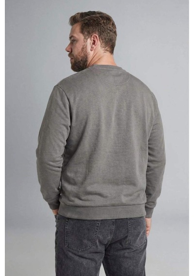 Defacto Boxy Fıt Bisiklet Yaka Pike Sweatshirt H1001ax26spgr206 Gri-gr206