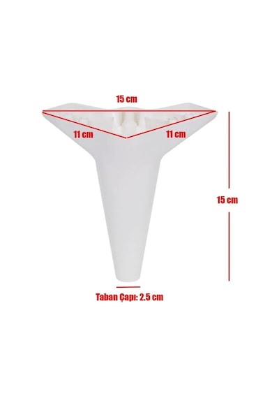 Asya Ayak Beyaz 15 Cm Tv Ünitesi, Koltuk Altı , Dolap Ayağı, Koltuk Mobilya Yükseltici Beyaz