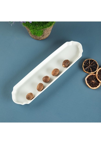 Aryıldız Lunar Kare Zeytin Servis Tabağı Beyaz Seramik 25 Cm Çok Renkli