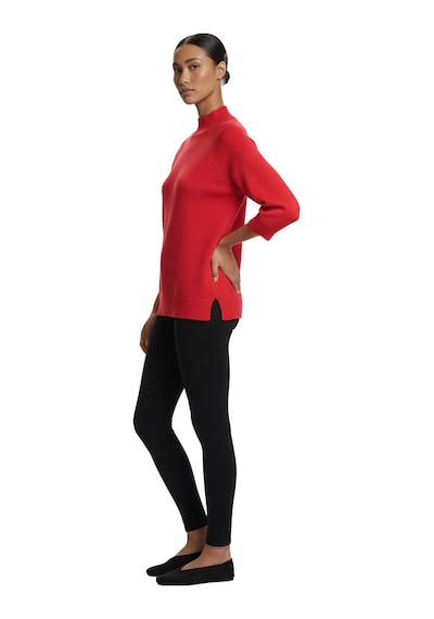 On Oversize 3/4 Kol Minimalist Kadın Kazak - Günlük Şıklık Kırmızı