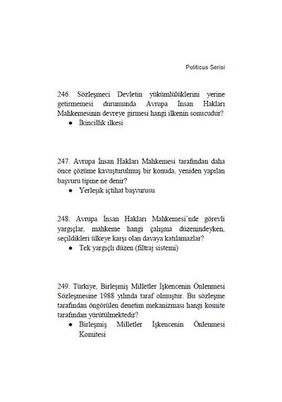 Politicus Insan Hakları Soru-Cevap Kaymakamlık Sınavı