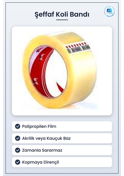 Şeffaf Koli Bandı Ambalaj Kutu Kapatma Ev Ofis Depo Paketleme Day Diğer