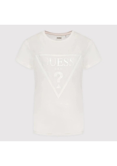 Guess Adele Regular Fit Önde Logolu Kadın T-shirt V2yı07k8hm0 Ekru