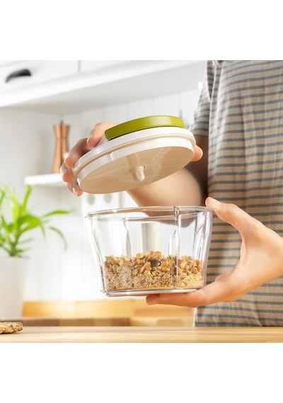 Ayrex Orret Home 700 Ml 3 Bıçaklı İpli Rondo Çekmeli Doğrayıcı, Hızlı Ve Pratik Sebze Doğrama, Paslanmaz