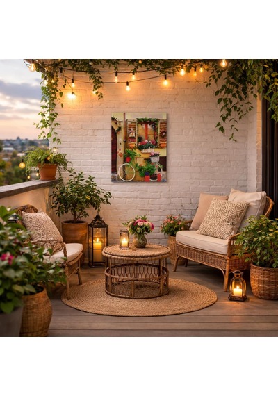 Dekoratif Bisiklet Temalı Kanvas Tablo 49x69 Cm Salon, Mutfak Ve Yemek Odası Duvar Dekoru