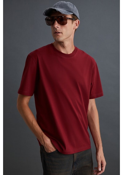 Grimelange Cultıvated Erkek 3'lü Kalın Dokulu Regular %100 Organik Pamuk Bordo/lcvrt/gri T-shirt