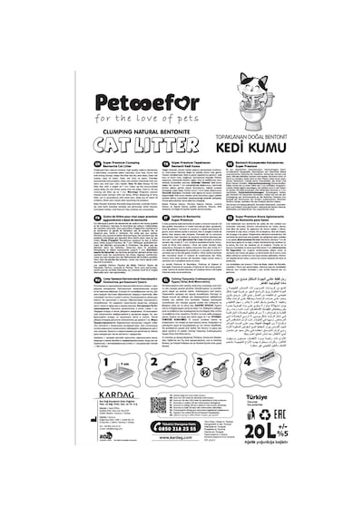 Petefor Natural Kedi Kumu 20 L