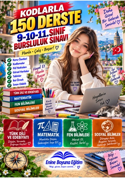 Kodlarla 150 Derste 9, 10 Ve 11. Sınıf Bursluluk Sınavı Hazırlık Kitabı