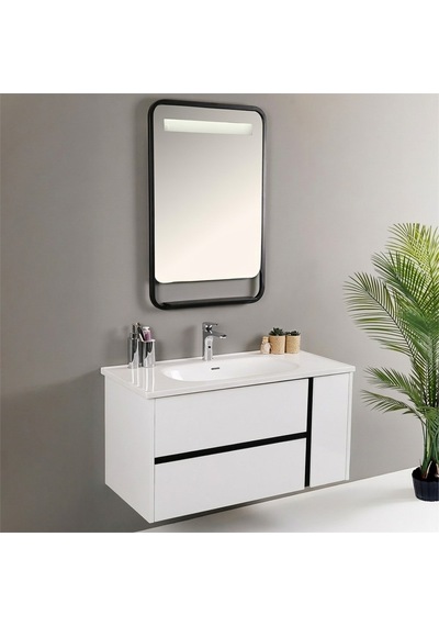 Kobos Linear 100 Cm Banyo Dolabı Seti Bianco Beyaz Kobos Linear 100 Cm Banyo Dolabı Seti Bianco Beyaz
