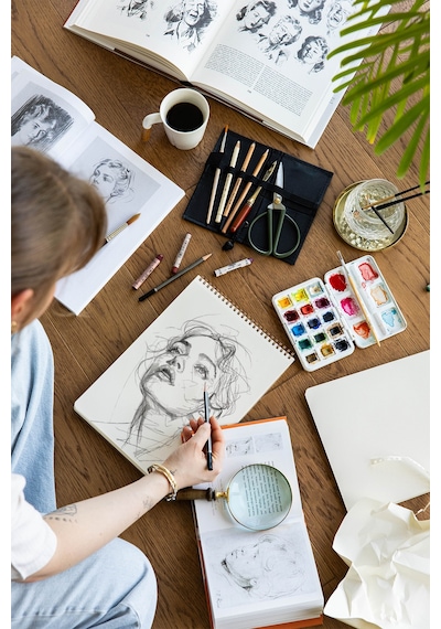 A4 Kraft Kapak 60 Yaprak 140 Gr. Perforajlı Eskiz Defteri - Sketch Book Kraft