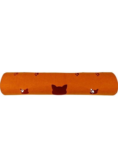Kedi Oyuncağı Tüneli 1. Kalite 3mm Keçeden Geçmeli Kedi Ve Pati Figürlü 9 Renk A4
