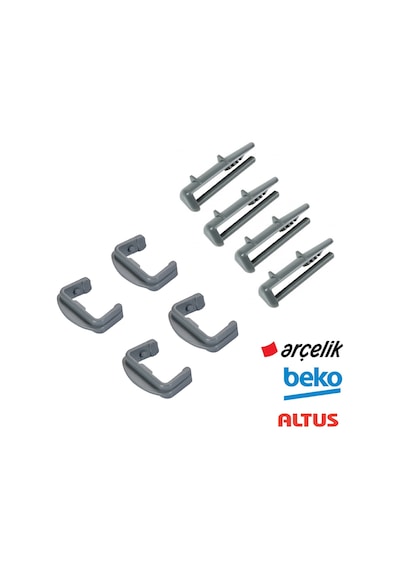 Arçelik Uyumlu Bulaşık Makinesi Ön Arka Sepet Ray Tutucu Pim 8'Li Set - 472514078