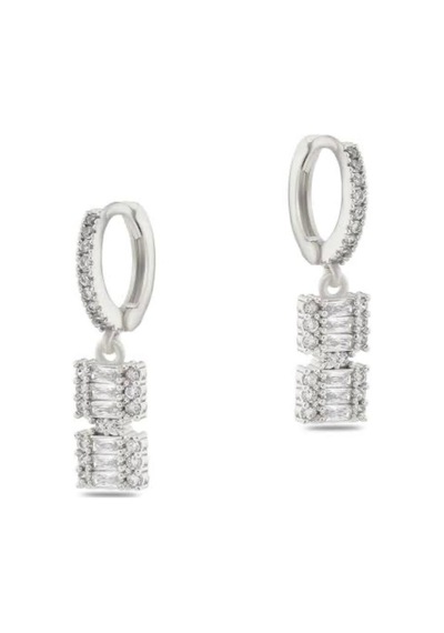 Zirkon Baget Model Gümüş Renk Küpe Gümüş - 648017024 Gümüş