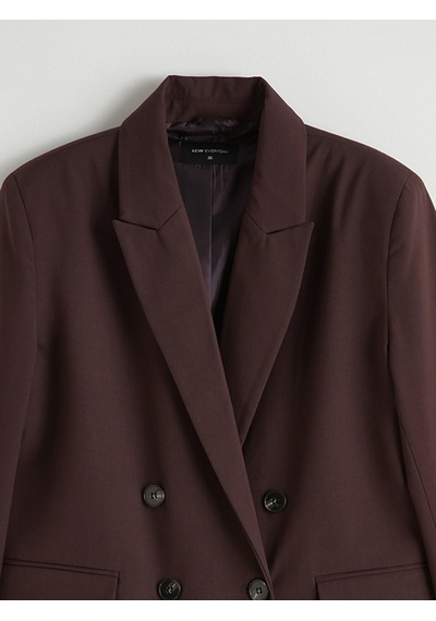 Lcw Everyday Bordo Kruvaze Yaka Kadın Blazer Ceket