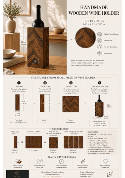 Dona Collection Şaraplık Dekoratif Şarap Şişesi Standı