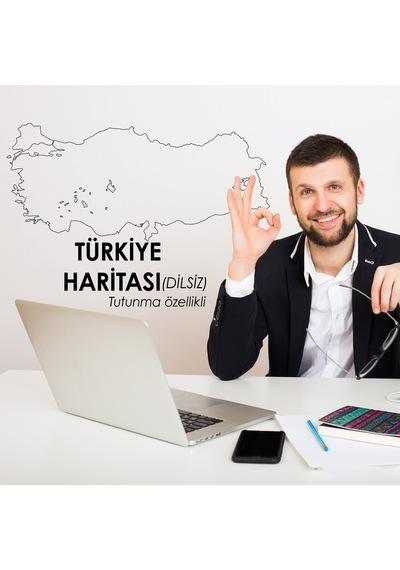 Dilsiz Türkiye Haritası Statik Kağıt Tahta