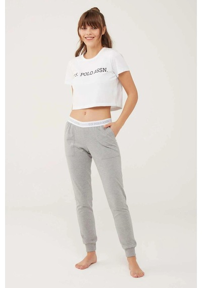U.S. Polo Assn. Kadın Gri Melanj Pijama Altı 16602