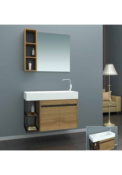 Evros Havana 80 cm Banyo Dolabı Vizon