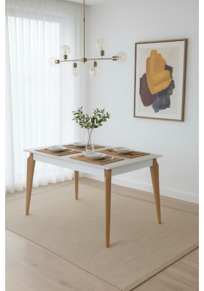Dfy102 Mdf Yemek Masası Modern Mutfak Masası 4-6 Kişilik Dekoratif Salon, Yemek Odası, Mutfak Masası Traverten - Ceviz Dfy102 Mdf Yemek Masası Modern Mutfak Masası 4-6 Kişilik Dekoratif Salon, Yemek Odası, Mutfak Masası Traverten - Ceviz