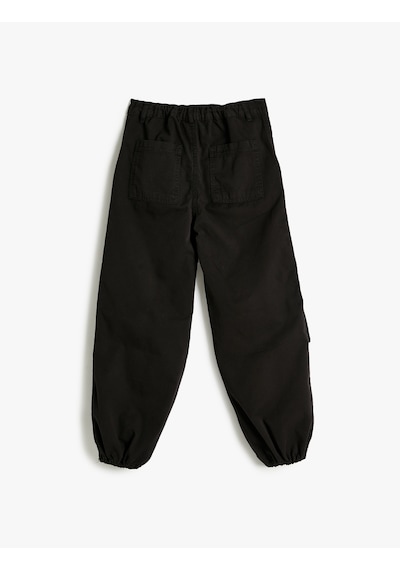 Koton Cepli Standart Bel Paraşüt Jogger Pantolon Siyah 5wkg40010ad Siyah