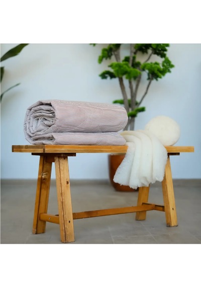 Özyurtlar Home %100 Merinos Kuzu Yün Pike Battal Boy 220x240 Kahverengi