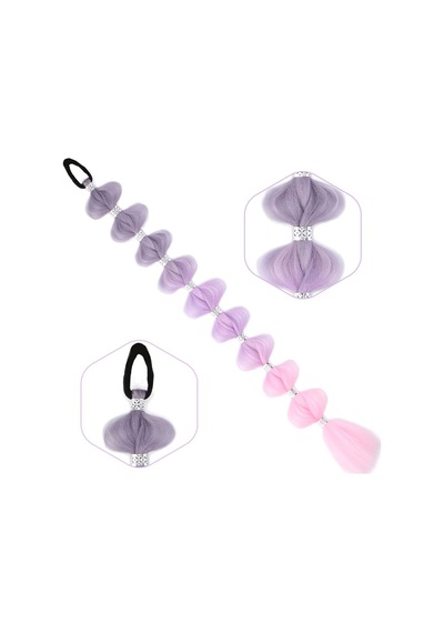 Örgülü Aksesuarlı Lastikli At Kuyruğu - Acm06