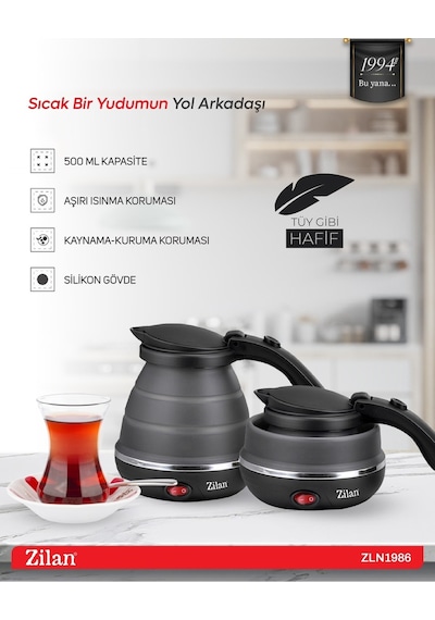 Zilan ZLN1986 1.7 L Katlanabilir Elektrikli Su Isıtıcı