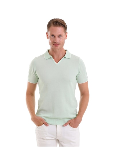 Hatemoğlu Mint Regular Fit Desenli Pamuklu Polo Yaka Casual Tişört Mint Hatemoğlu Mint Regular Fit Desenli Pamuklu Polo Yaka Casual Tişört Mint