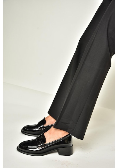 Fox Shoes T820100308 Siyah Rugan Günlük Loofer Kadın Ayakkabı Siyah