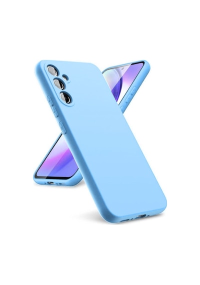 Samsung Galaxy A37 Uyumlu Silikon Kılıf - Pastel Renk Tonu Kamera Korumalı Esnek Kapak - Mavi