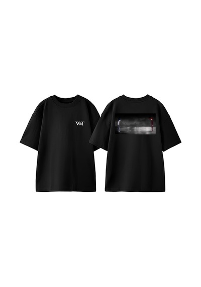Thewert Death Note Kira And L Tasarım Sırt Baskılı Pamuk Siyah Oversize T-shirt