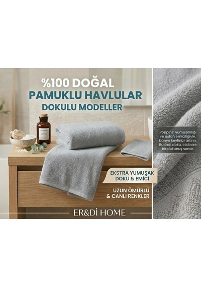 Banyo Havlusu %100 Pamuk 70 140 Taş Gri