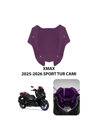 Yamaha Xmax Uyumlu Sport Tur Camı 2025-2026 Mor