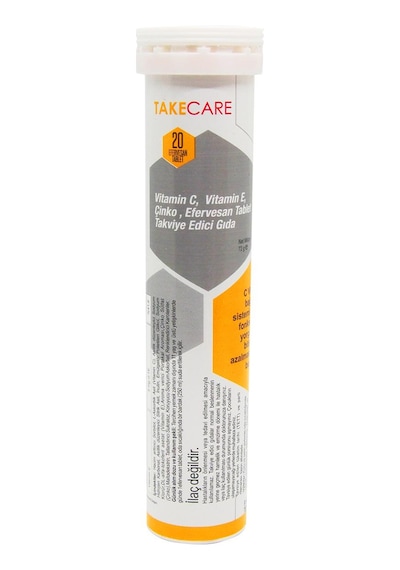 Takecare Vitamin C 1000 MG Çinko ve Vitamin E İçeren Takviye Edici Gıda 20 Efervesan Tablet
