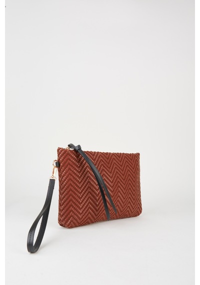Vivaq Kadın Bellis Balık Sırtı Açık Kahve Astarlı Bilek Askılı Portföy El Ve Clutch Çanta Kahverengi