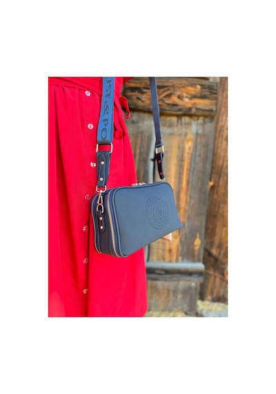 Just Polo Kopya - Kadın Yeni Sezon Lakos Omuz Çantası Mh6000mh Lacivert Kahvee 00323816