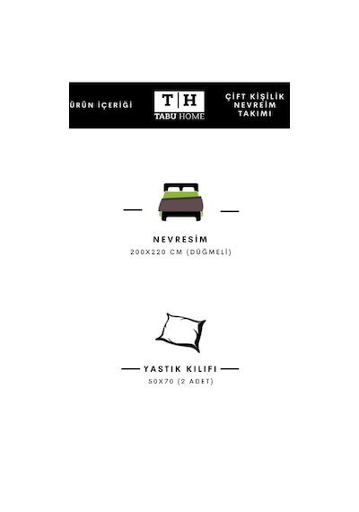 Tabu Home Geometrik Antrasit Çift Kişilik Nevresim Seti