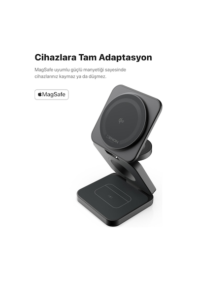Xenon Smart Magsafe Ve Qi2 Uyumlu Manyetik Kablosuz Şarj Standı X6402