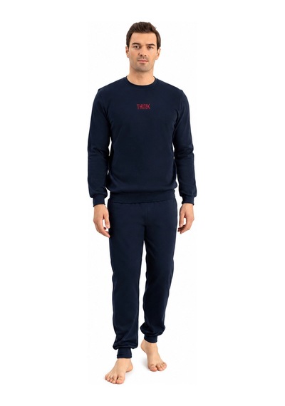 Elitepoint 1929 Erkek O-yaka Kışlık Pijama Takım Lacivert