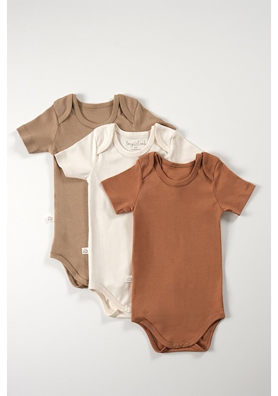 Tinylamb Buddy Bears Organik Kısa Kollu Bodysuitler 3 Adet Çok Renkli