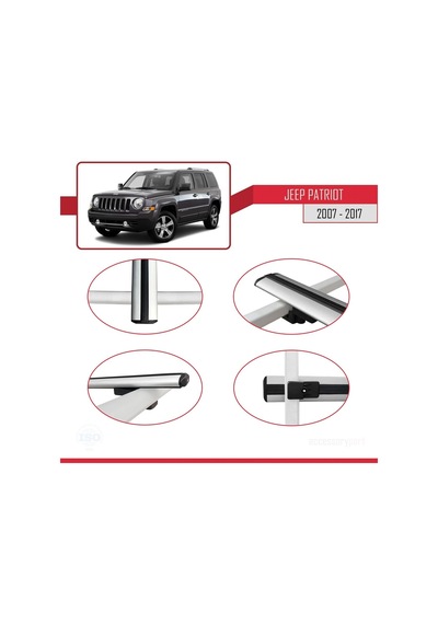 Jeep Patriot 2007-2017 Arası İle Uyumlu Basic Model Ara Atkı Tavan Barı Gri 3 Adet