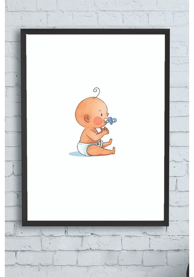 Küçük Bebek Çocuk Odası Çerçeveli Tablo 21x30cm -