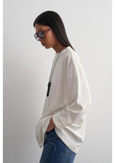 Kadriye Baştürk Helei Basic T-shirt Ekru