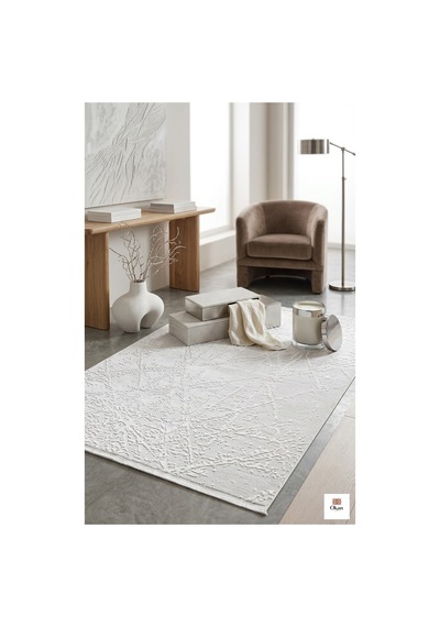 Lüks Tasarım Akrilik Halı - 403.200 İlme Sıklığı - 13mm Hav Yüksekliği - Modern Salon Halısı Bej