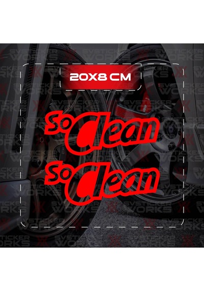 So Clean Jdm Sticker Araba Laptop Motosiklet Sticker Yapışkanlı Folyo Kırmızı