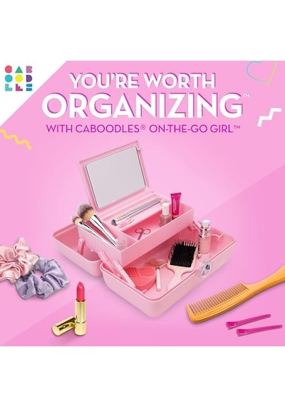 Caboodles Twilight Disco - On-the-go Costmetic Organizer Makyaj Ve Aksesuar Taşıma Çantası, Pembe Işıltılı
